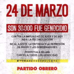 24 de Marzo: Contra la impunidad de ayer y de hoy. No a la reconciliaci�n